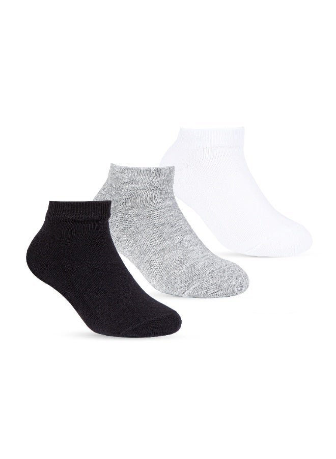 STITCH Boys Pack of 3 Half Terry Ankle Plain Casual Socks - Image 1